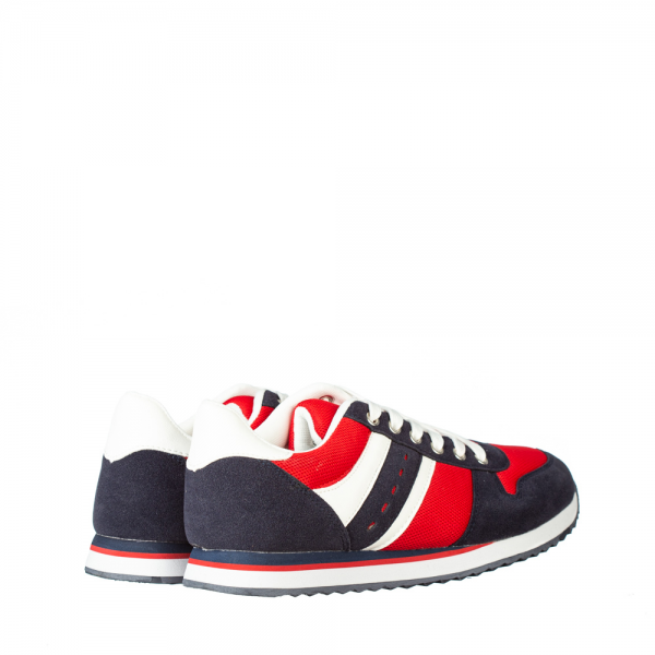Ανδρικά αθλητικά παπούτσια   Ginni κόκκινα με μπλε, 4 - Kalapod.gr